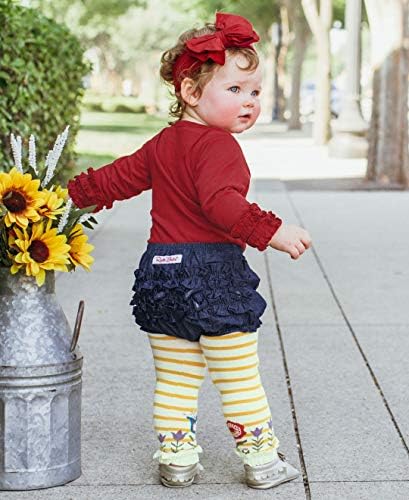 RuffleButts Baby Toddler Girls Ruffled Woven Bloomer - Perfect for Days Out