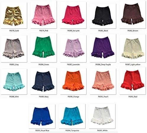 Coralup Solid Ruffle Cotton Shorts 0-8