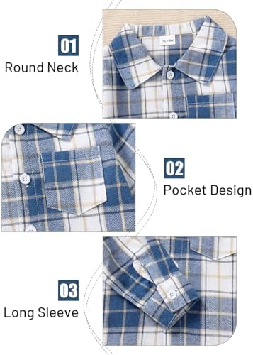 CocoRARA Toddler Boys Plaid Denim Set