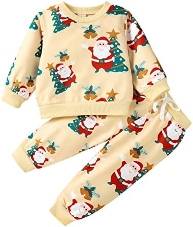 Christmas Toddler Santa Print Pullover T-Shirt with Headband