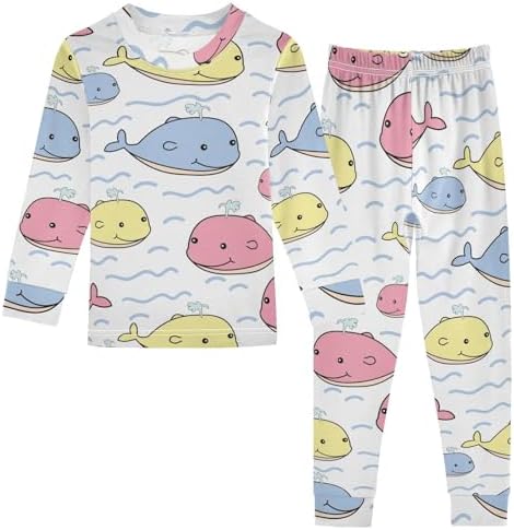 WIFIU Casual Pajama Sets for Kids Soft Cotton Sleepwear 18M-8Y