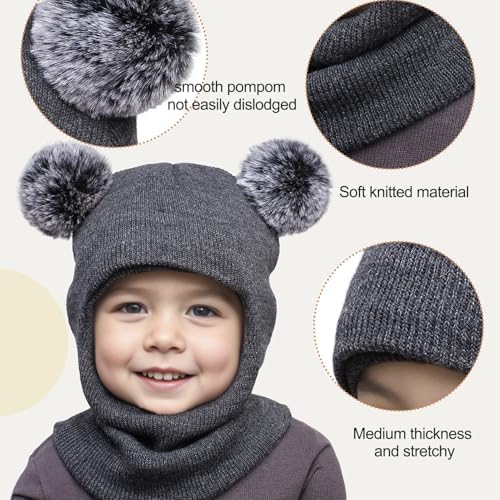 Ewaycom Polar Bear Winter Hat Set for Kids
