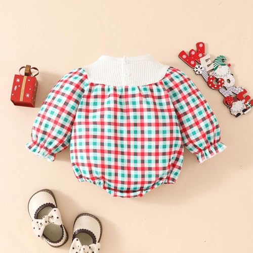 Christmas Baby Boy Leotard Outfit with Red Checkered Design