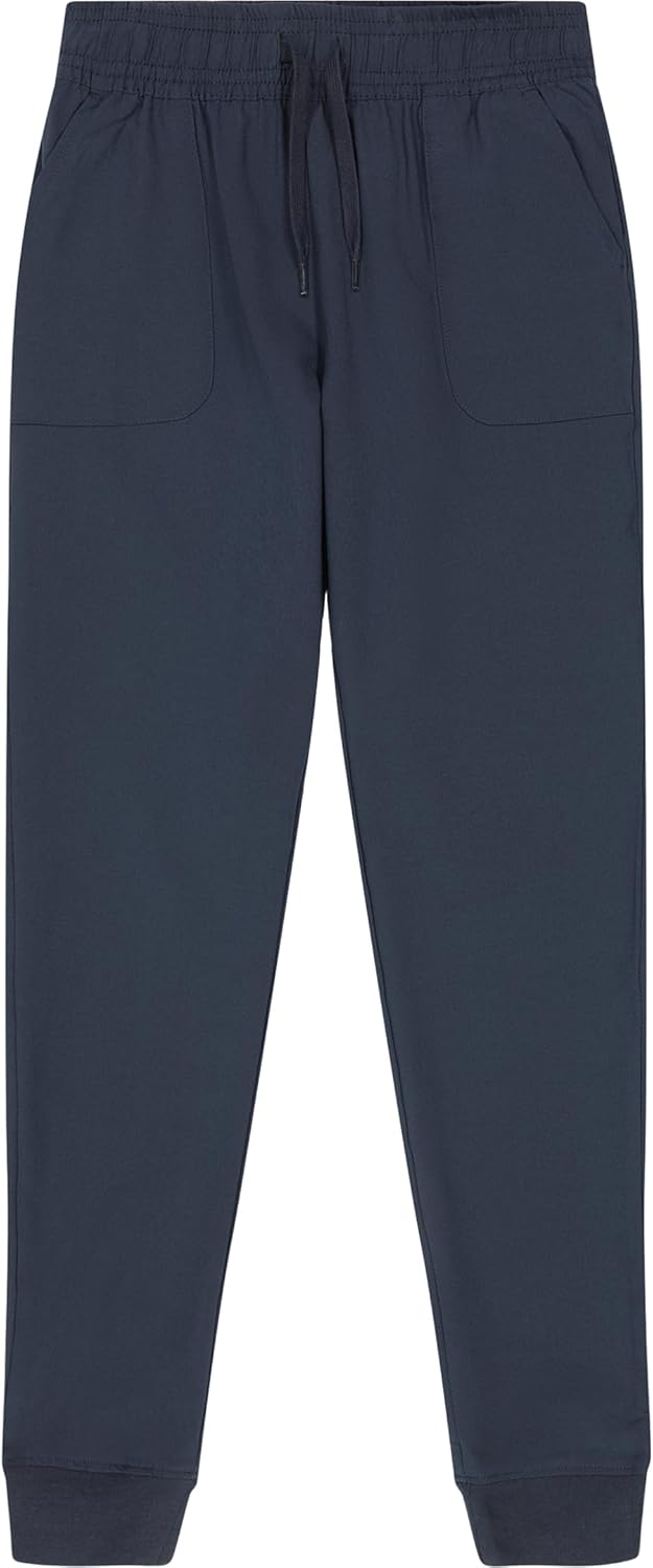 IZOD Girls School Uniform Jogger Pants with Elastic Waistband and Drawstring Closure