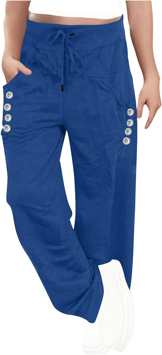 Teen Girls Summer Wide Leg Sweatpants with Pockets