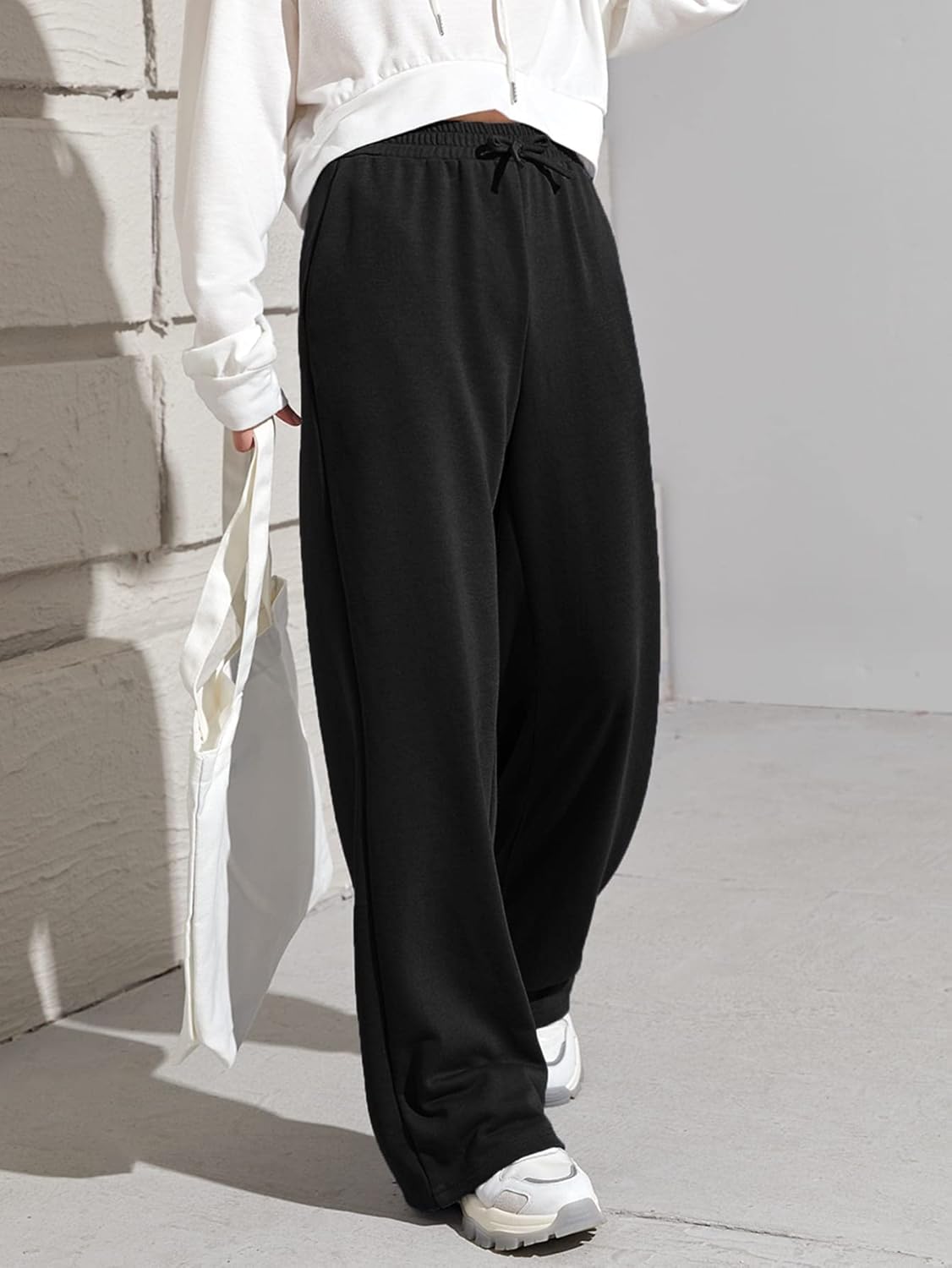 SOLY HUX Girls High Elastic Waist Tie Front Sweatpants with Pockets