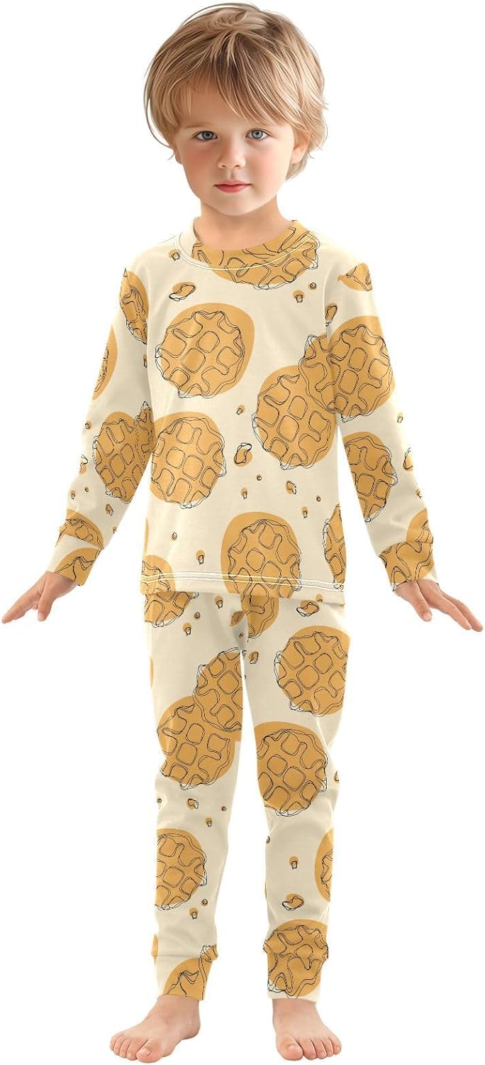 WIFIU Soft Cotton 2 Piece Pajama Set for Kids 18M-8Y
