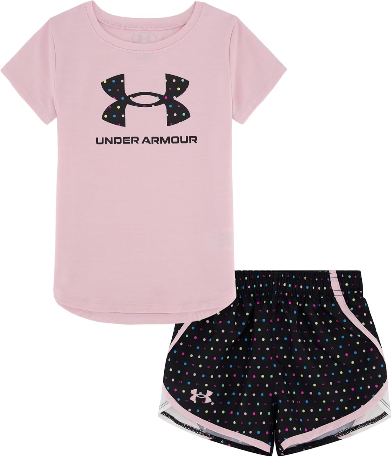 Under Armour - UA PRINTED WOVEN SHORT SET PRIME PINK 4T