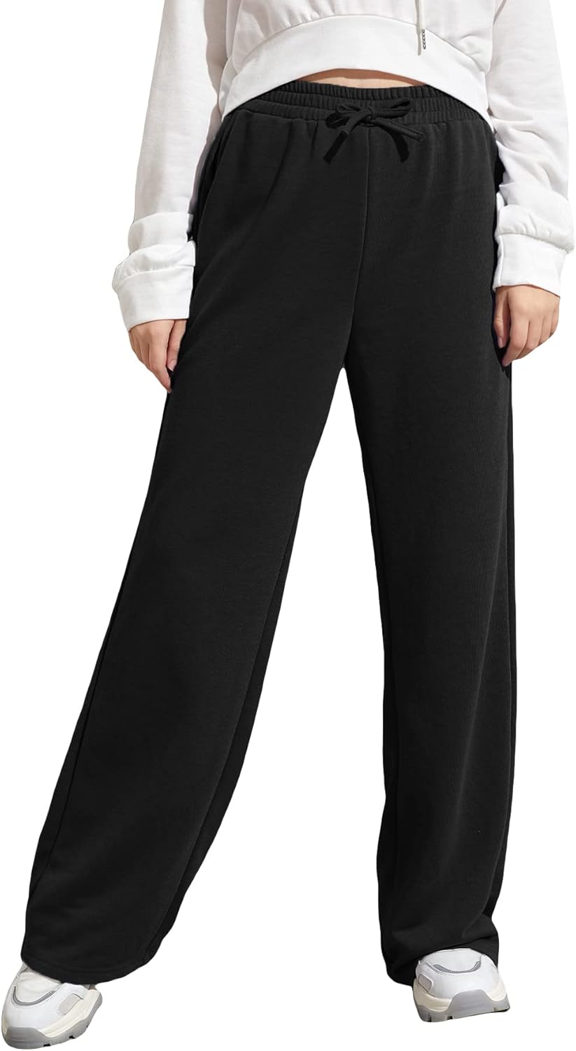 SOLY HUX Girls High Elastic Waist Tie Front Sweatpants with Pockets