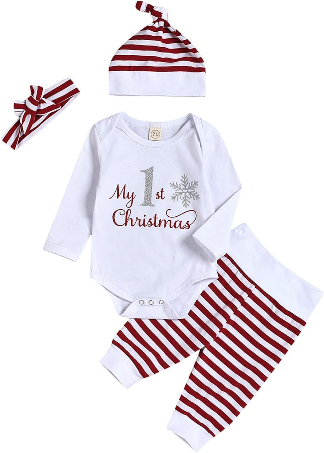 Charming Christmas Letter Print Romper for Babies Soft Cozy