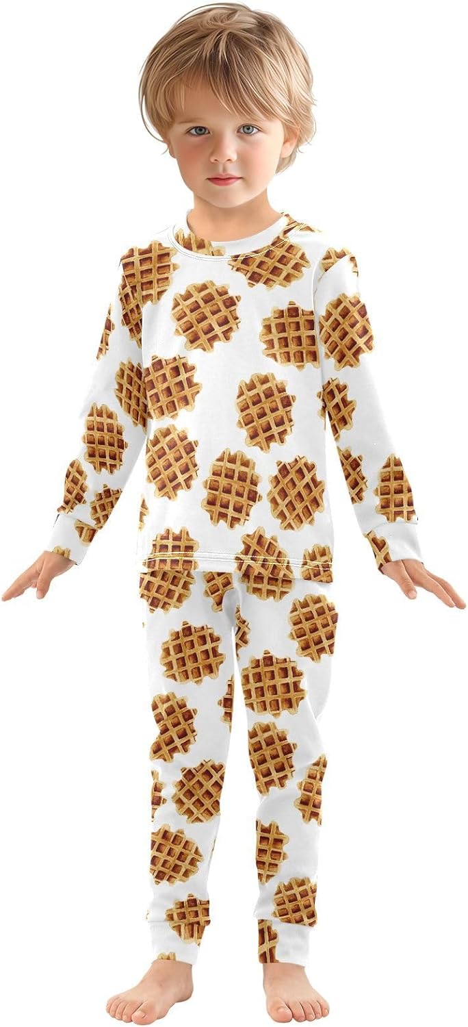 WIFIU Soft Cotton Pajama Set for Kids 18M-8Y