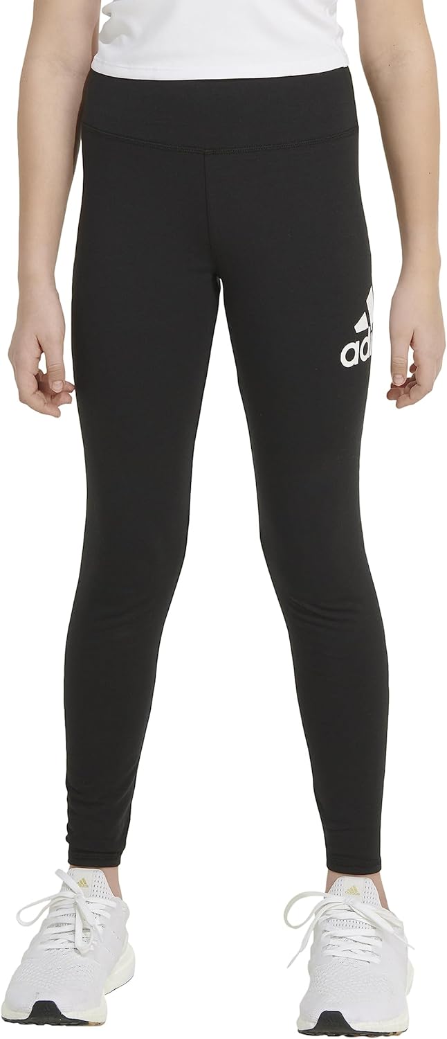Adidas Girls Fitted Sportswear Logo Leggings