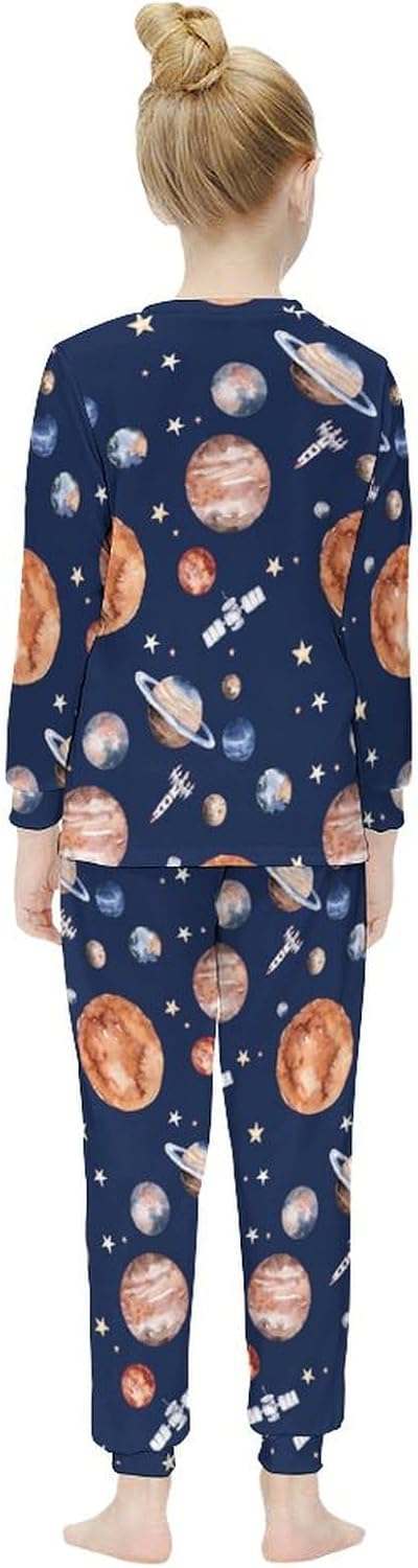 Colorful Planets Girls Thermal Long Johns Set