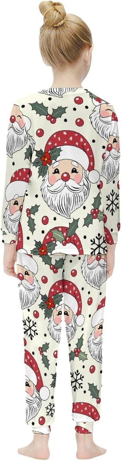 Girls Thermal Long Johns Christmas Set Santa Base Layer