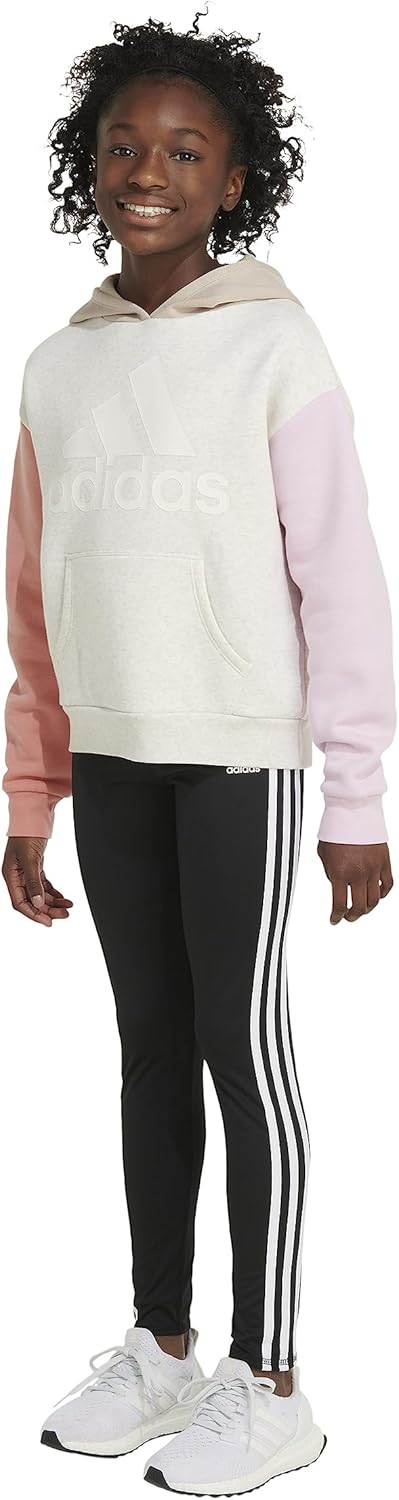 Adidas Girls Gradient Fleece Pullover Hoodie Layered for Warmness and Style