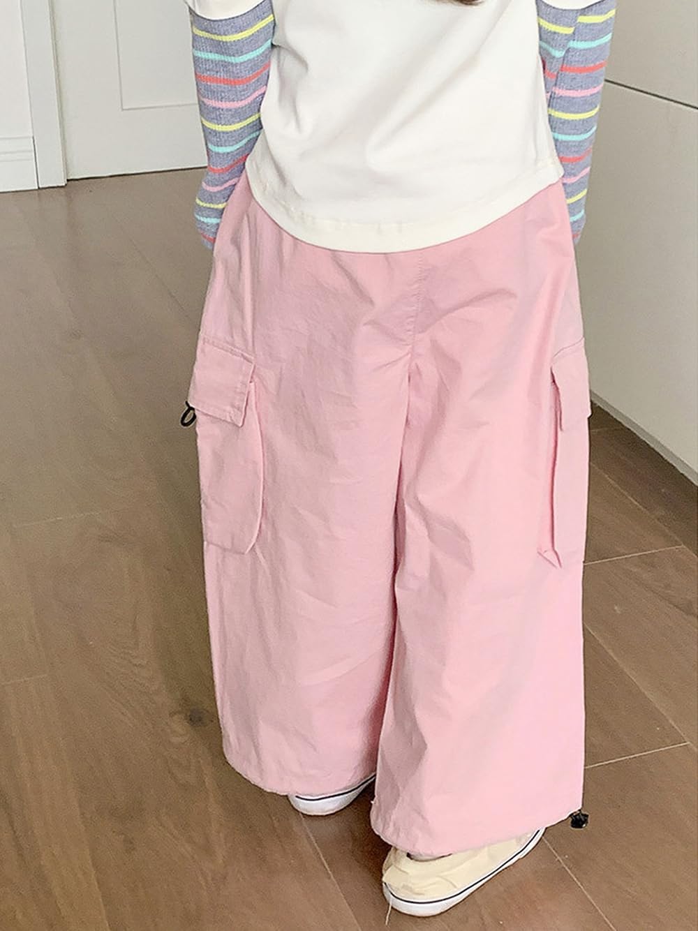 Biniduckling Age-Appropriate Panties for Girls and Toddlers Baggy Cargo Parachute Pants