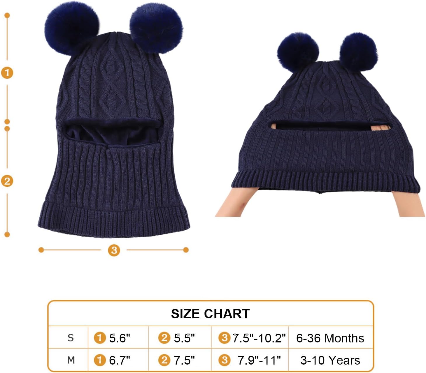 Winter Baby Knitted Hat with Pompom for Kids Boys Girls