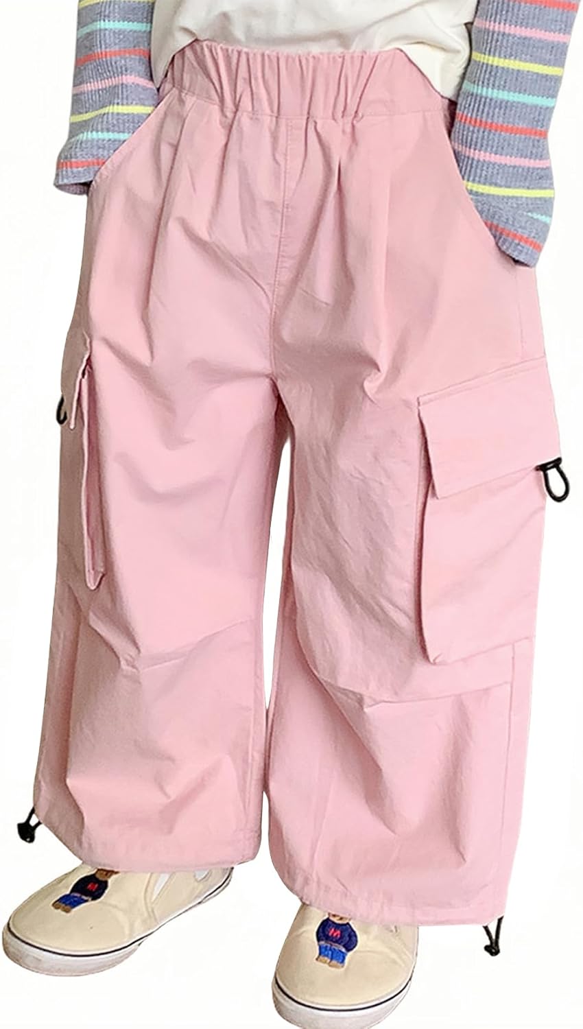 Biniduckling Age-Appropriate Panties for Girls and Toddlers Baggy Cargo Parachute Pants