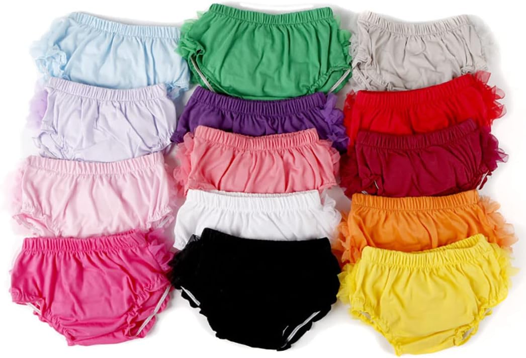 HDLEXD Baby Girls Ruffle Lace Bloomers Elastic Cotton Tutu Briefs