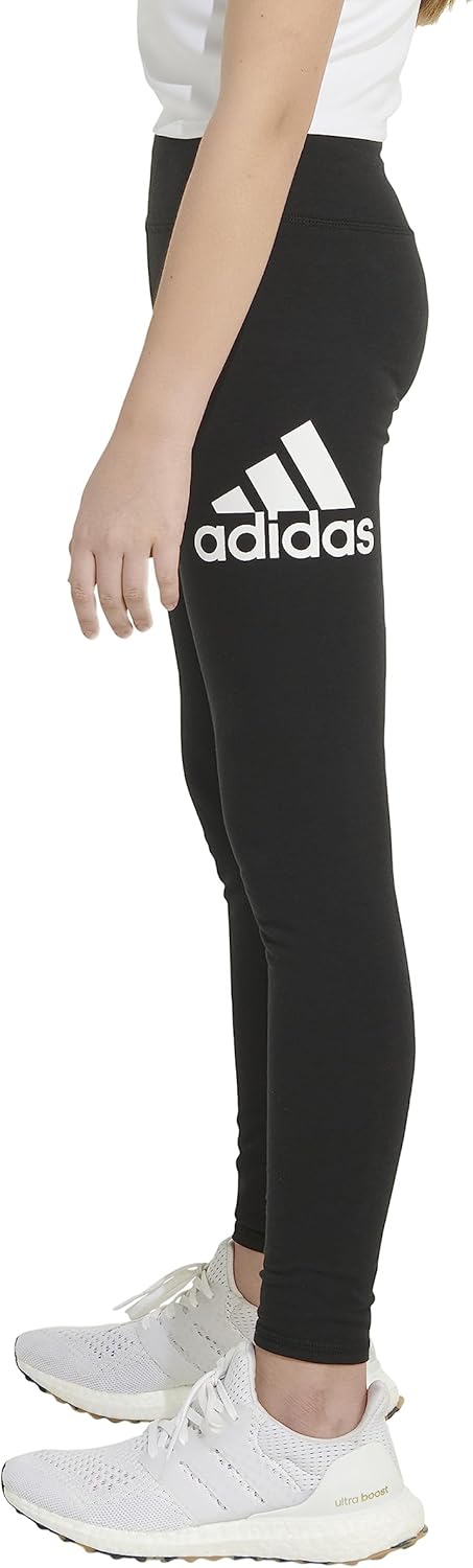 Adidas Girls Fitted Sportswear Logo Leggings