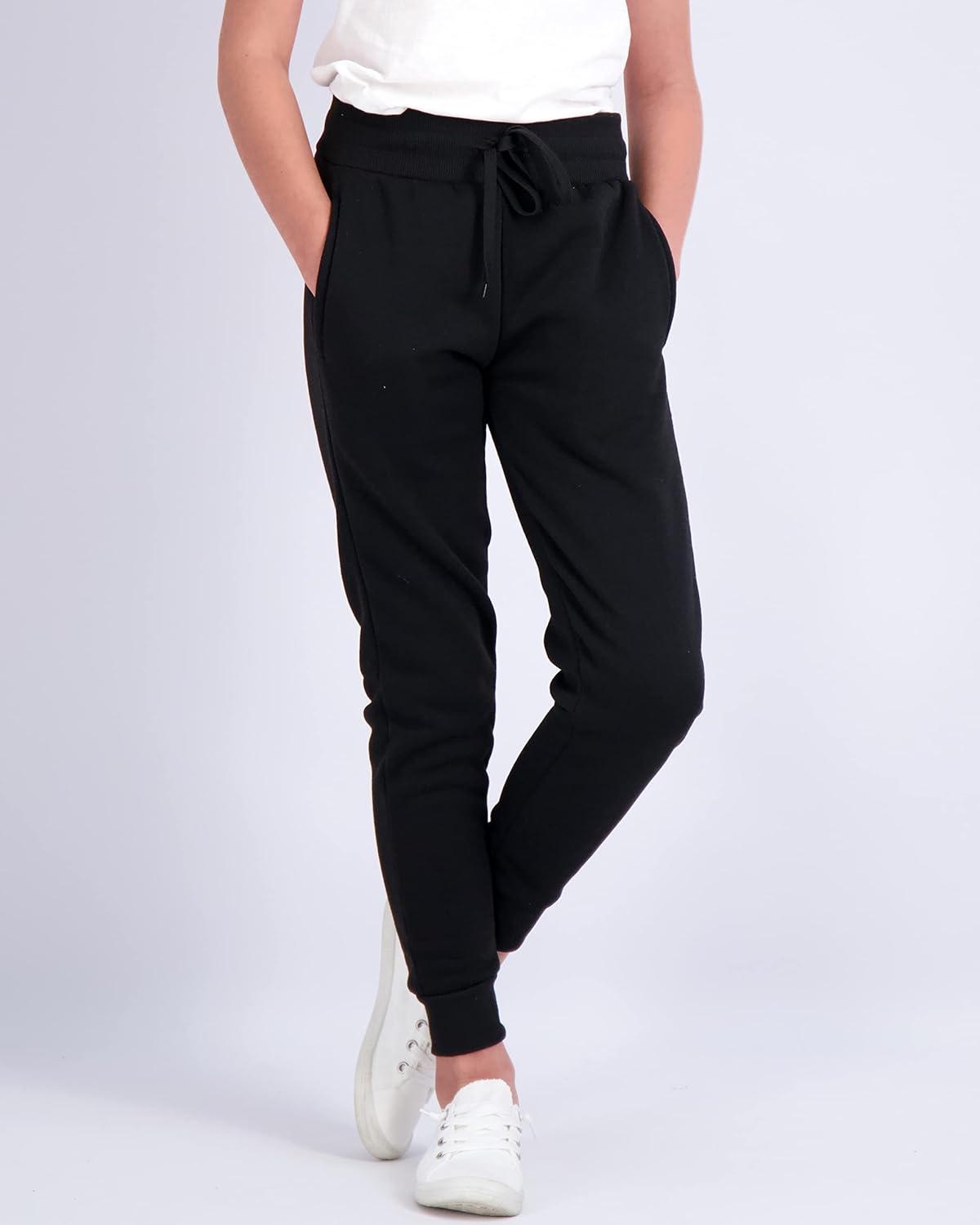 Real Essentials 3-Pack Girls Fleece Joggers