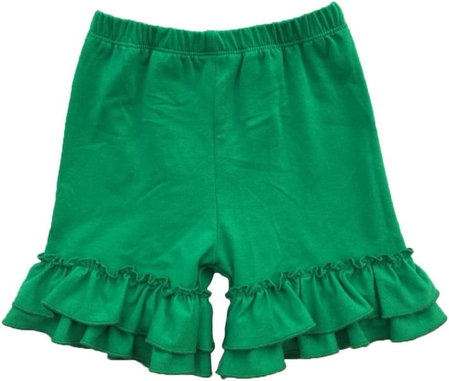 Coralup Solid Ruffle Cotton Shorts 0-8
