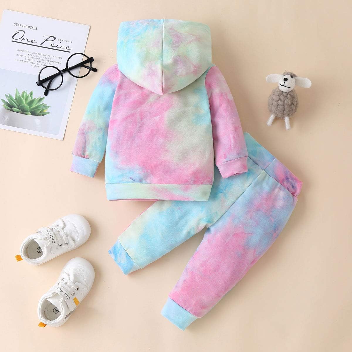Newborn Baby Girls Tie-Dye Cotton Sweatshirt Pants Set - FallWinter Style