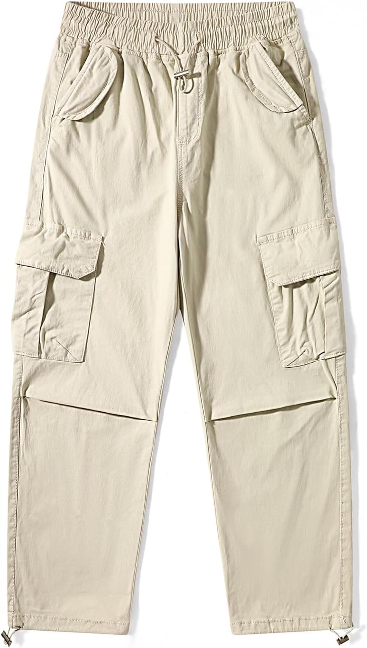 Stylish Cargo Pants for Kids Khaki Wide Leg