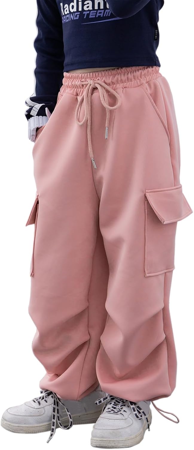 Stylish Wide Leg Cargo Pants for Girls 4-14