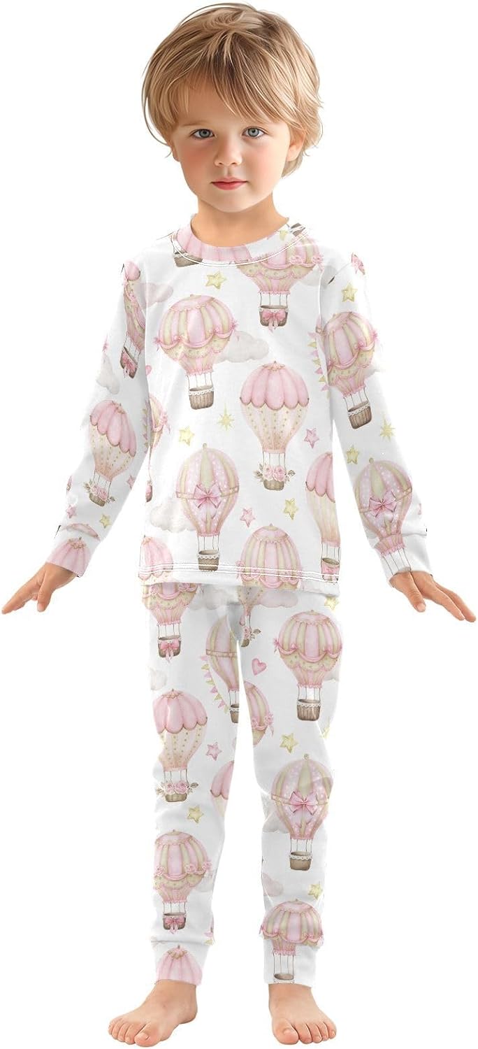 WIFIU Long Sleeve Pajama Set for Kids 18M-8Y