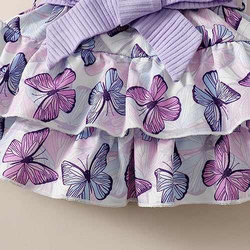 CuteSummer Outfits for Baby Girls - Butterfly Purple Romper Set