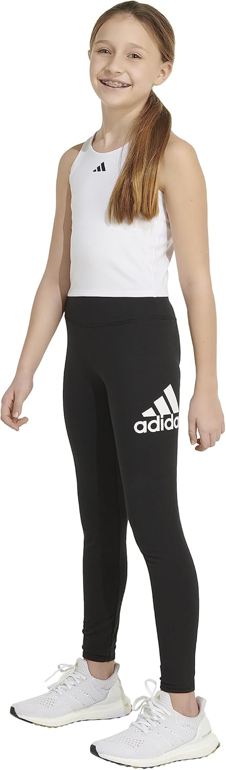 Adidas Girls Fitted Sportswear Logo Leggings