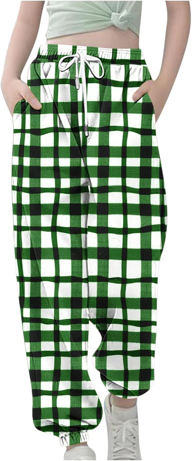 Generic Plaid Summer Joggers Pants for Teens