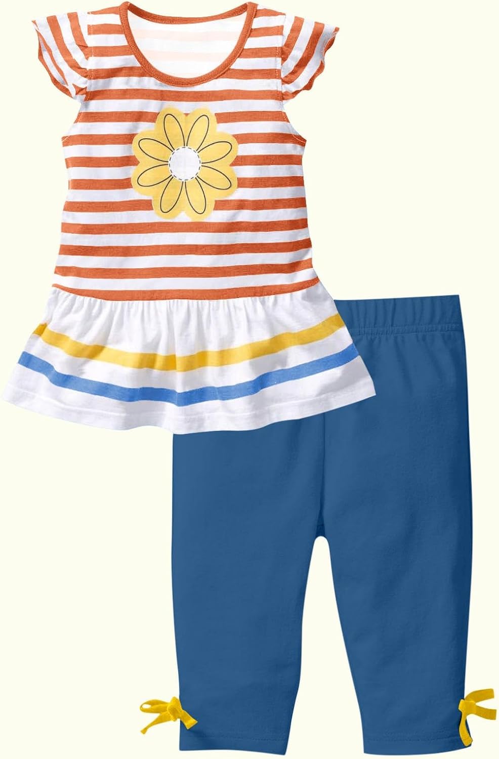 Floral Flutter Sleeve Capri Girls Summer Set