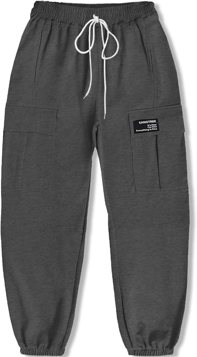 SANGTREE Girls Drawstring Cargo Jogger Pants