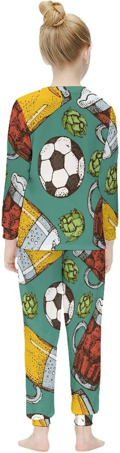 MEIKKO Girls Beer Pattern Thermal Bottoms