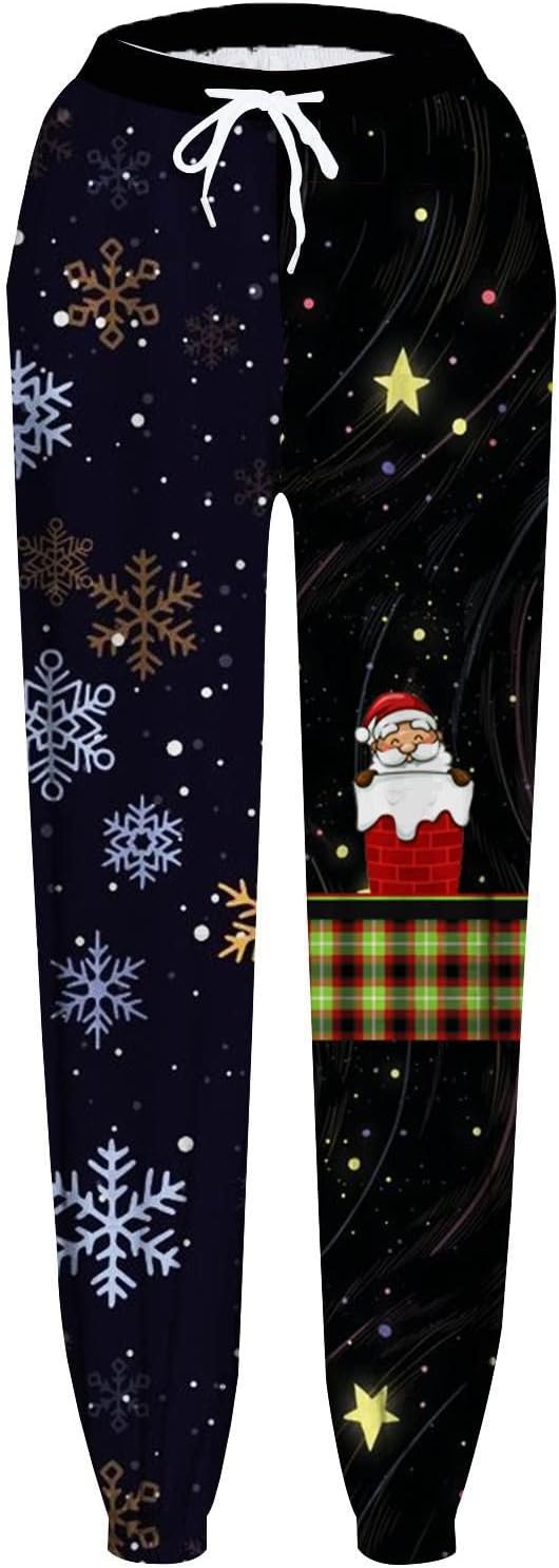 ZYXTIM Womens Comfy Christmas Printed Joggers