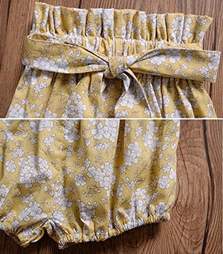Symunnia Toddler Girl Bowknot Ruffle Shorts Elastic High Waist