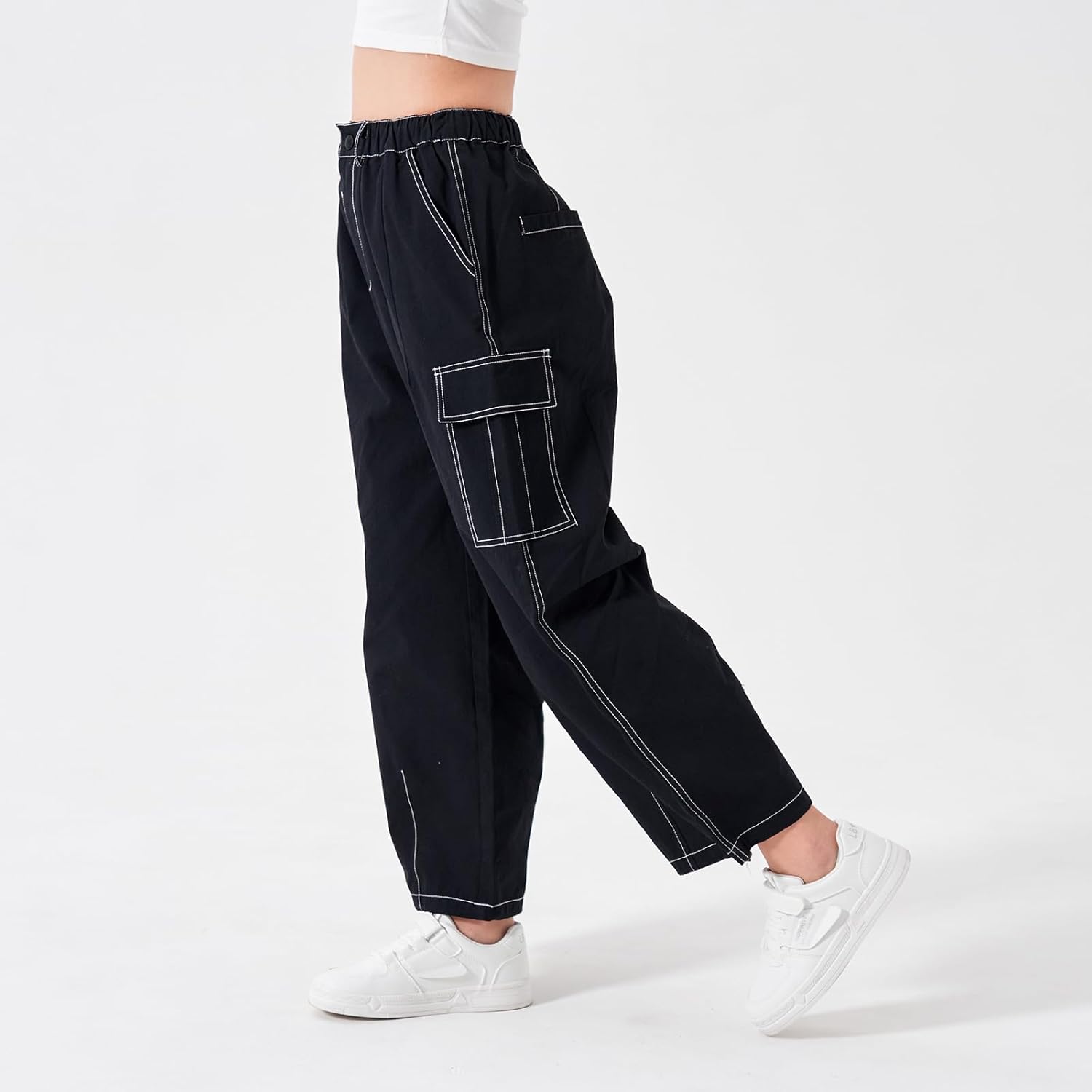 Rolanko Girls Wide Leg Cargo Pants