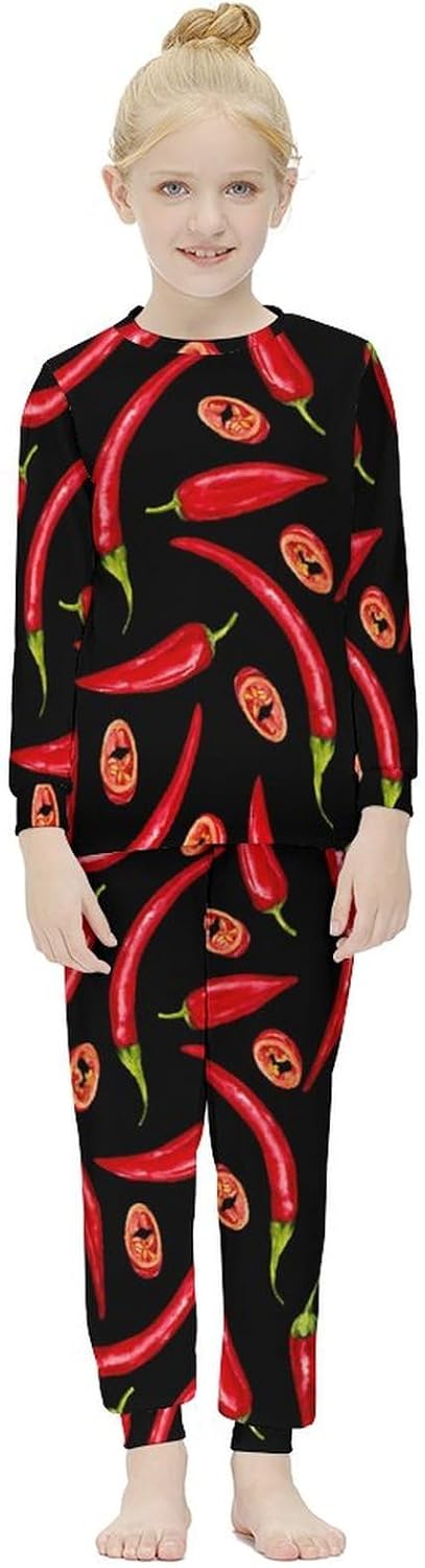 Girls Thermal Underwear Set Nutcracker Christmas Pattern Long Johns Lined Base Layer