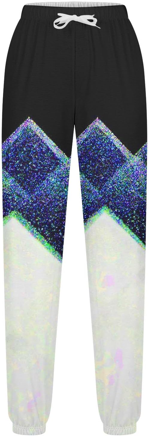 Teen Girl Geometry Print Loose Joggers Pants