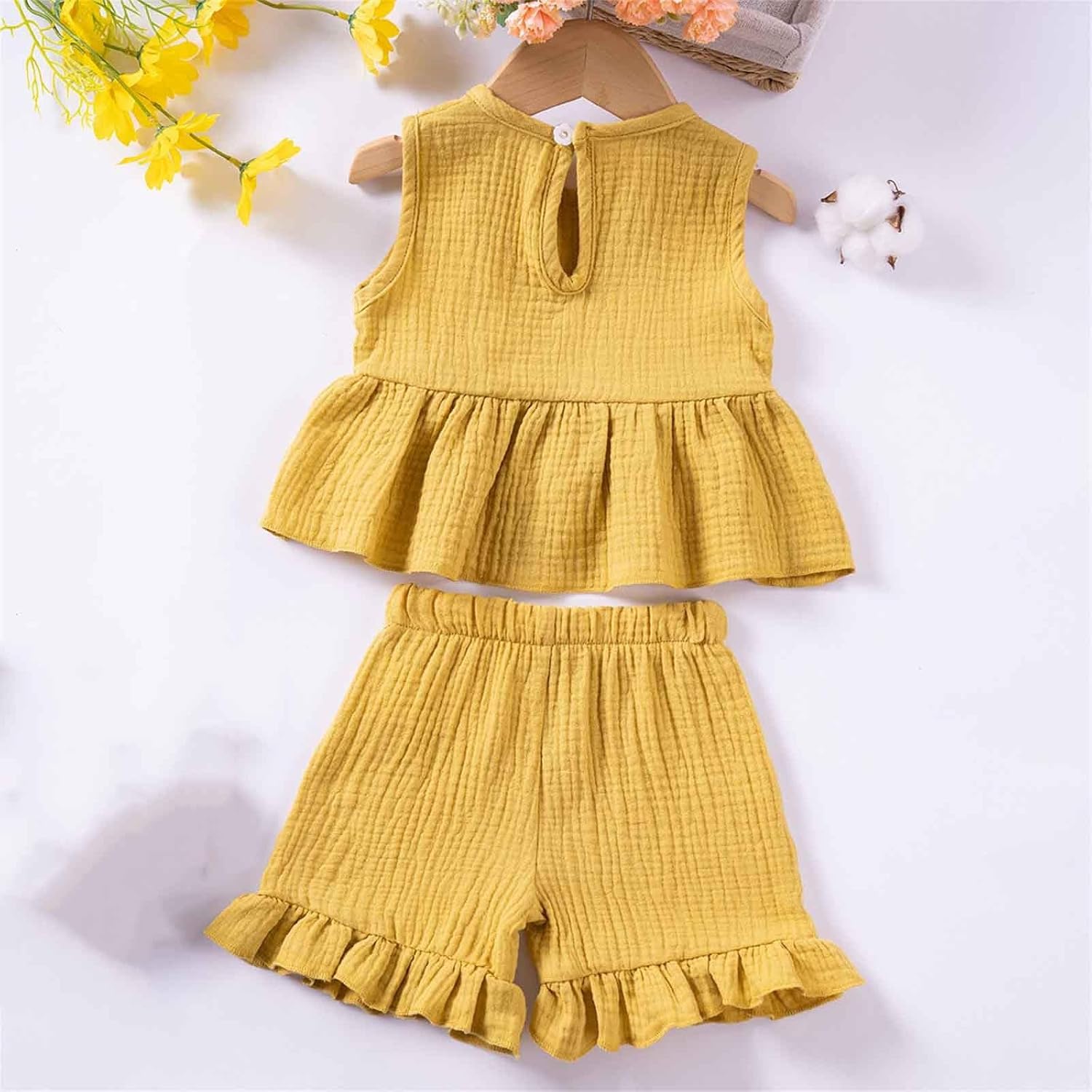 Cute Toddler Girl Crop Top Shorts Set