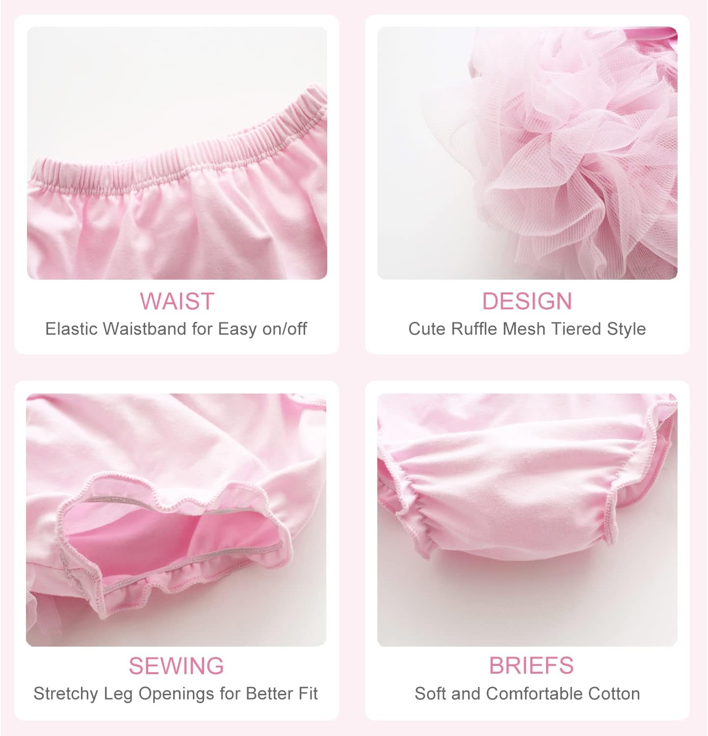 Dressy Diaper Cover for Girls - Soft Cotton Bloomers with Ruffle Design