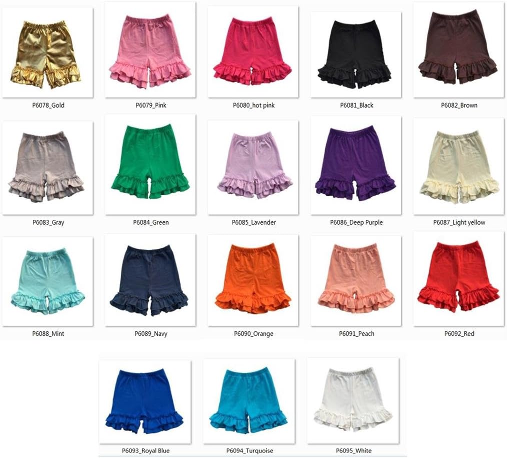 Coralup Solid Ruffle Cotton Shorts 0-8