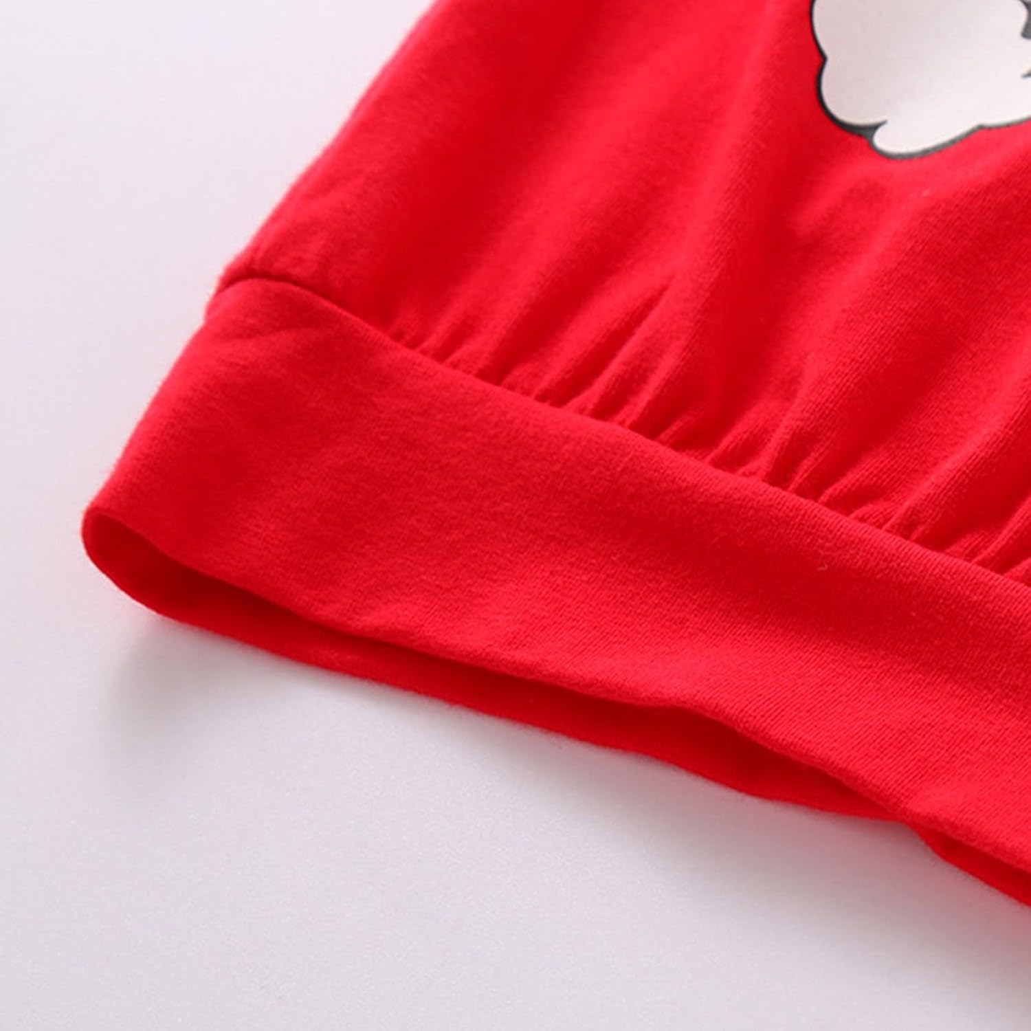 Baby Santa Print Set - Red Sweater Black Pants for Boys