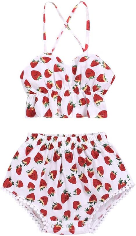 Strawberry Printed Toddler Girls Clothing Set