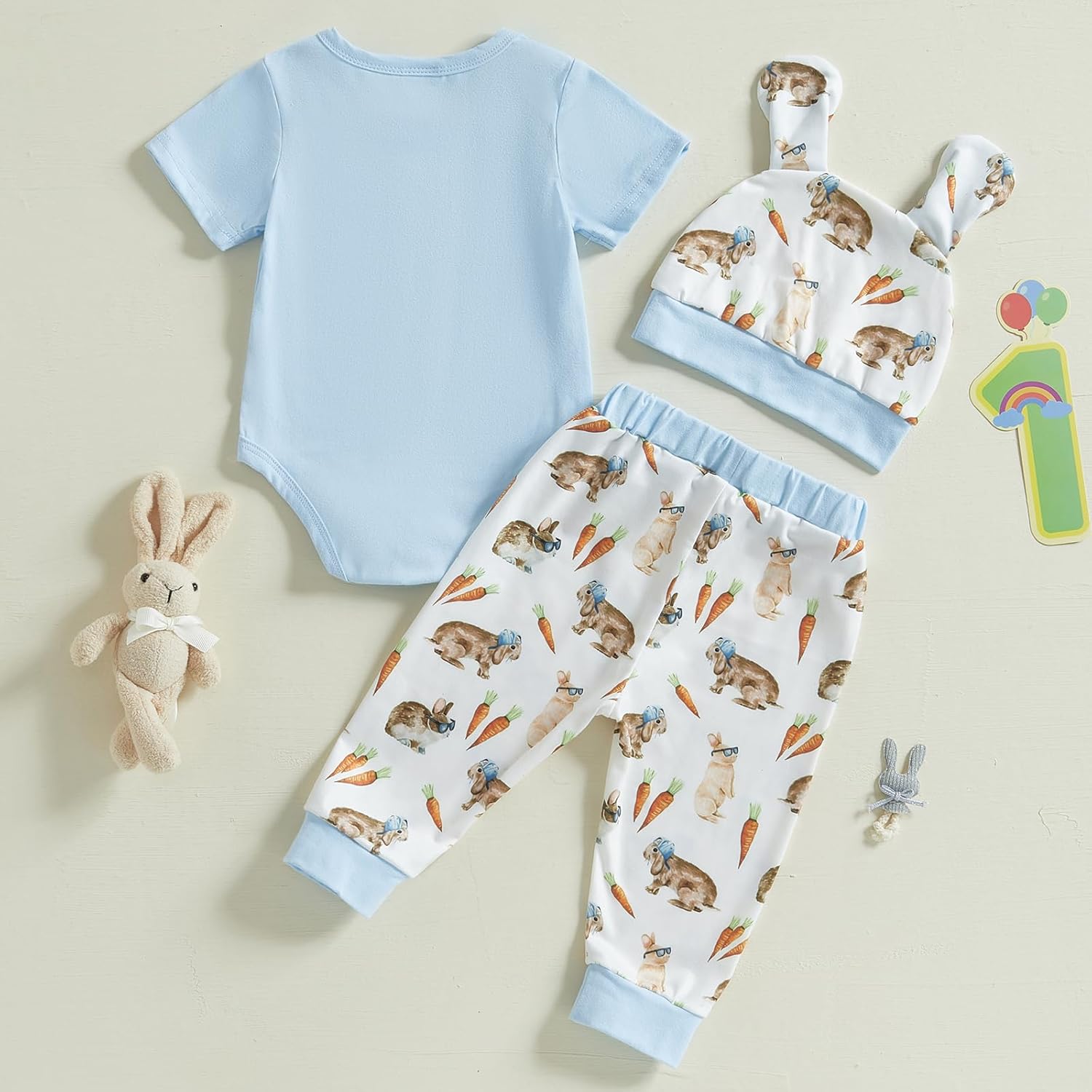 Easter 3-Piece Romper Pants Bundle for Baby