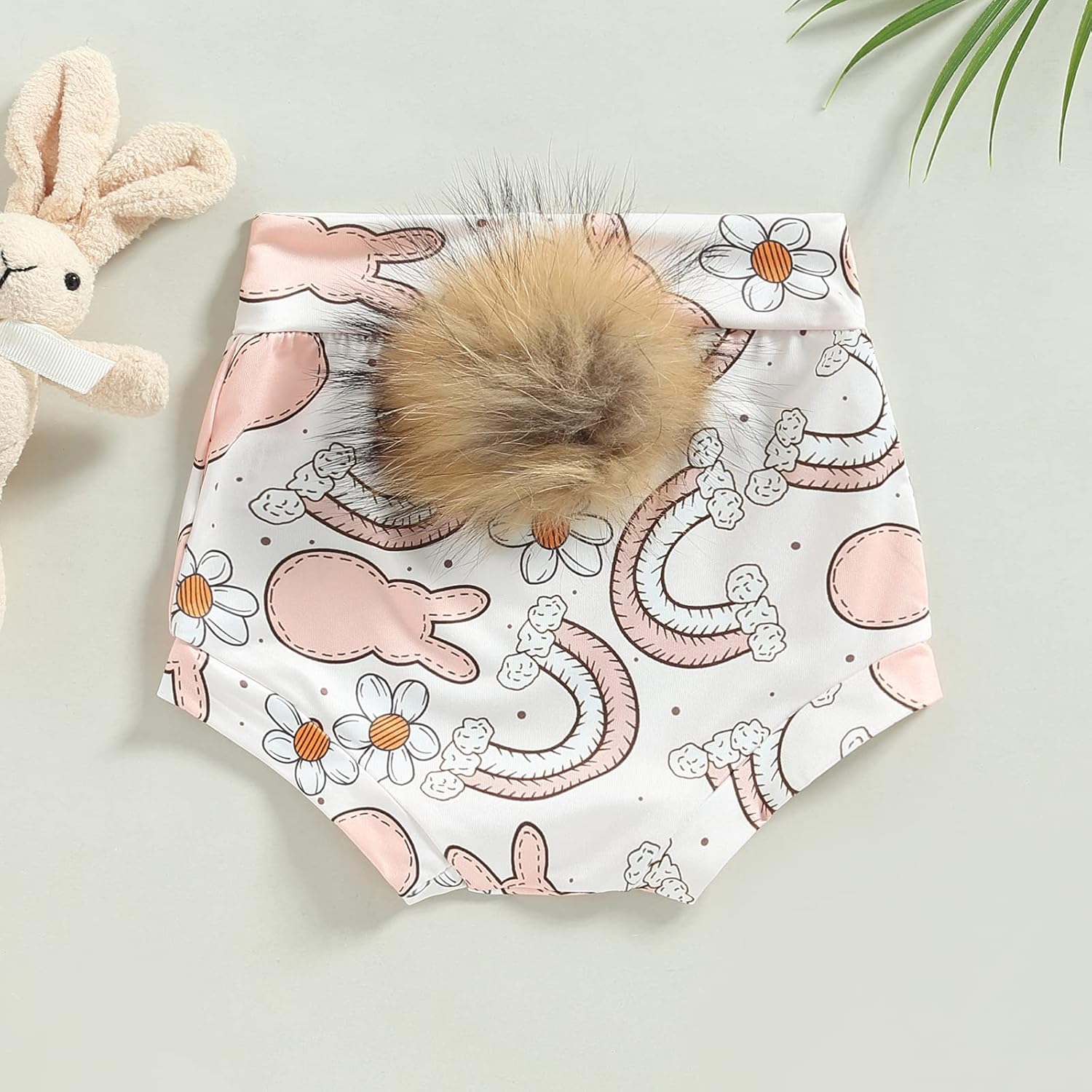 Easter Bunny Print Shorts for Babies Stretchy and Cute