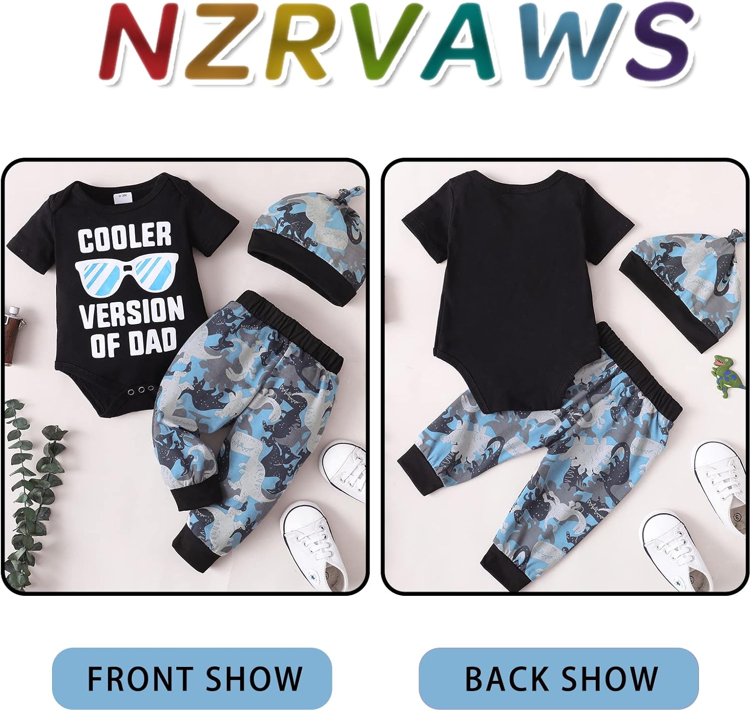 NZRVAWS Newborn Baby Boy Romper Set - Dinosaur Child Style