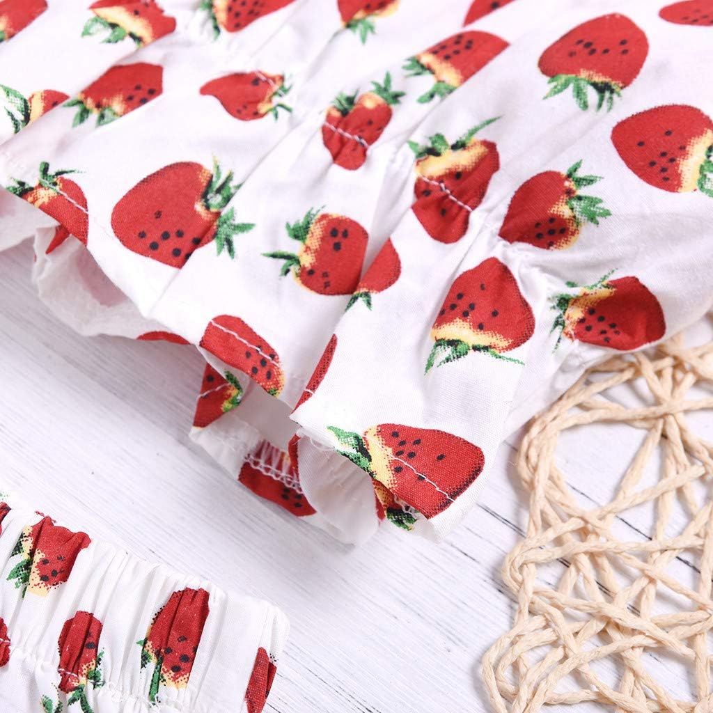 Strawberry Printed Toddler Girls Clothing Set